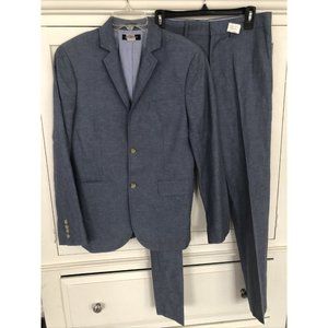 Crewcuts  J. Crew Thompson Blue linen suit Boys 16